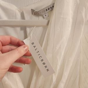 Baltic Born Wesley Shimmer dot dress, white, size large